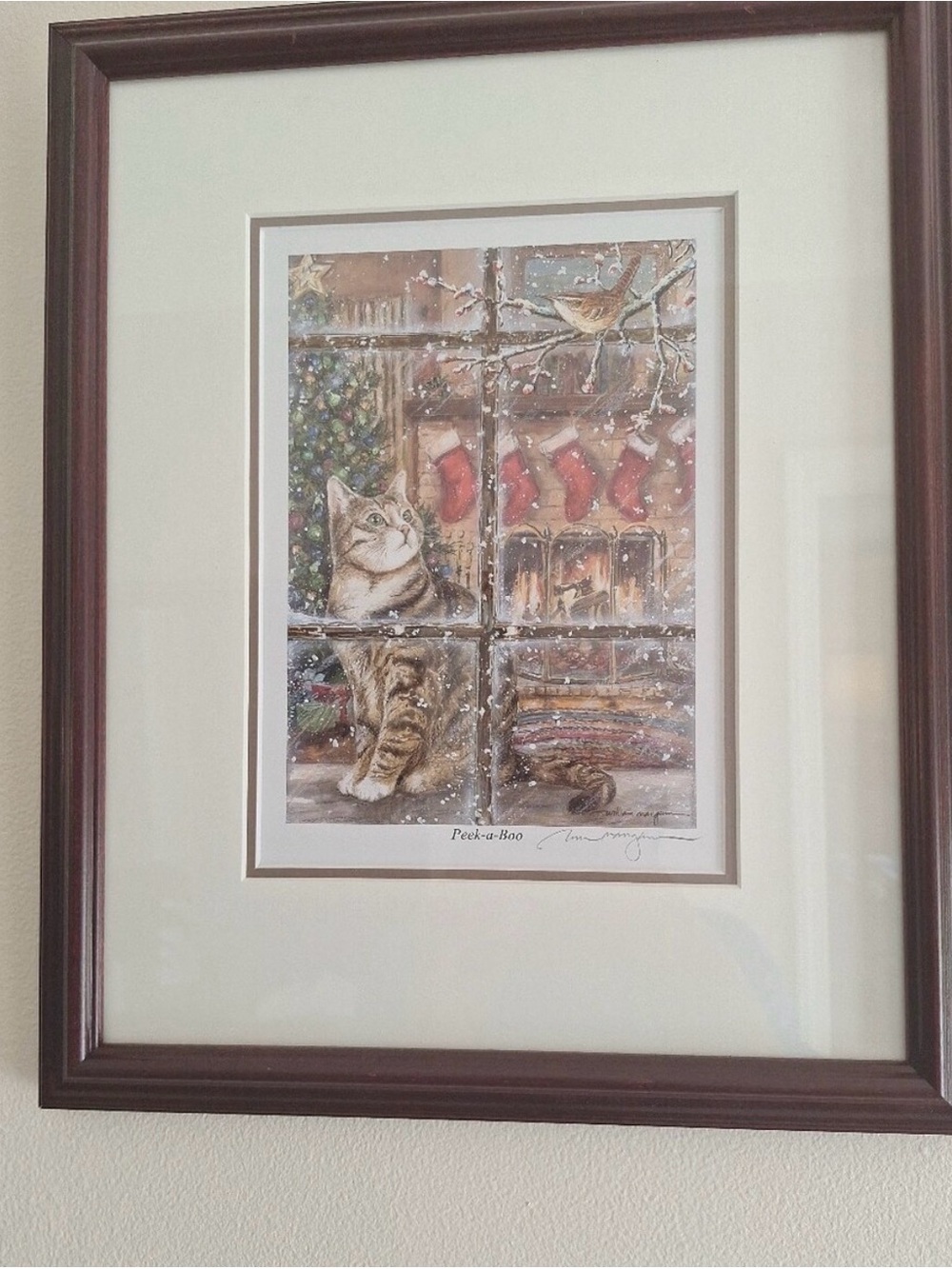 Framed “Peek-a-Boo” Holiday Print by William Magnum